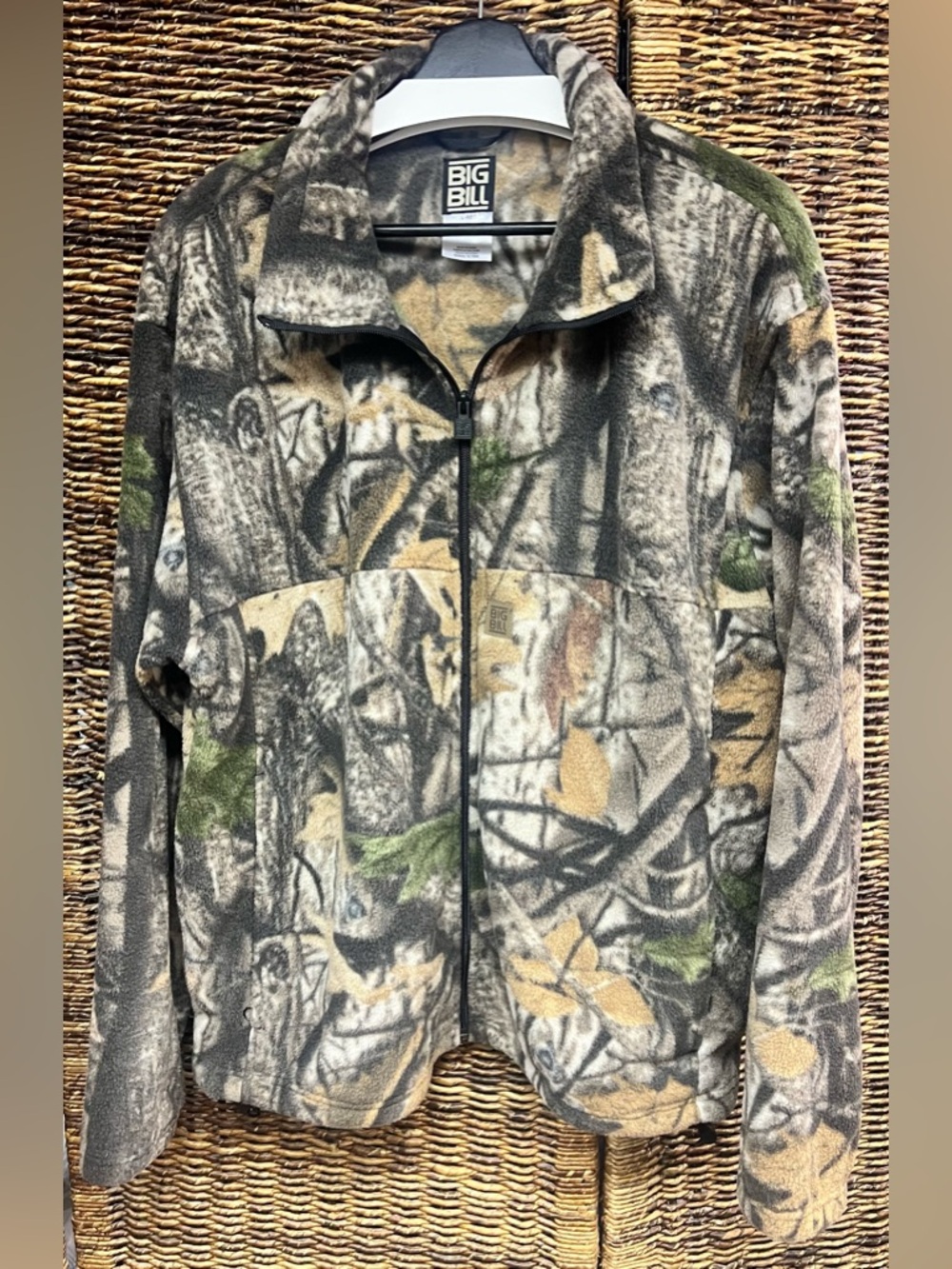 Big Bill Full-Zip Camo Fleece Jacket - Green/Tan/Gray - Picture 4 of 7